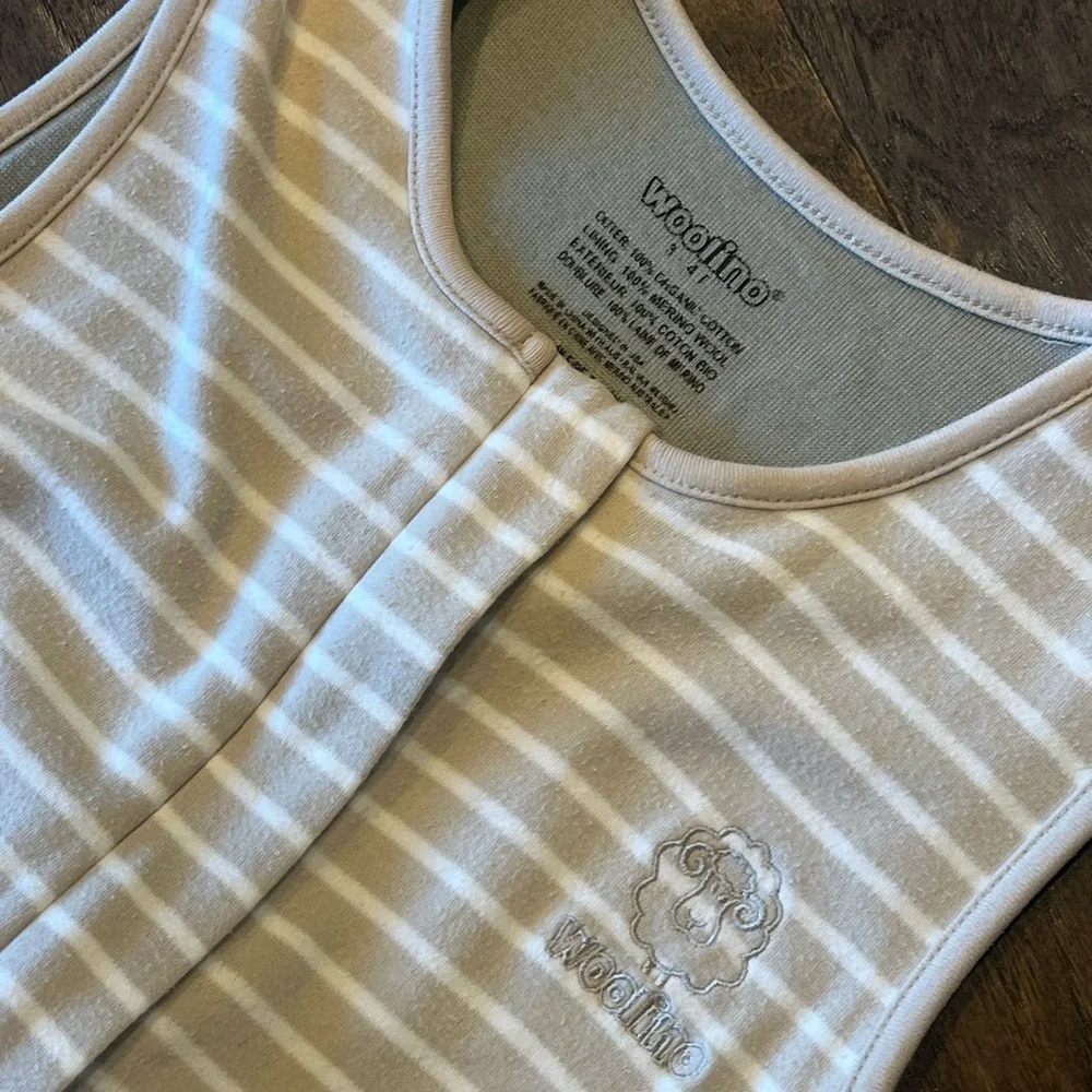 Woolino 4 Season Sleep Bag w/ Feet, Merino Wool & Organic Cotton, Birch Gray - Picture 3 of 10